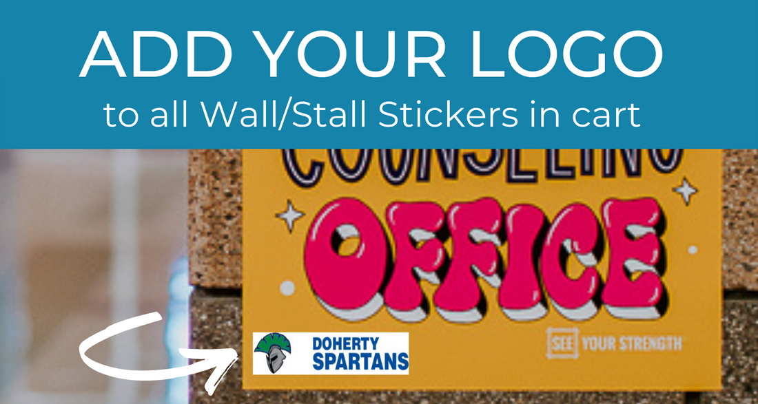 Add your logo to ALL Wall/Stall Stickers in cart